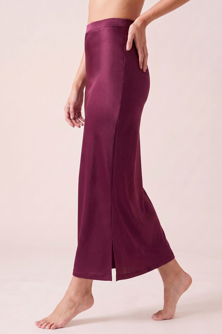Zivame Shimmer Stretchy Saree Underskirt - Dark Purple — image 2